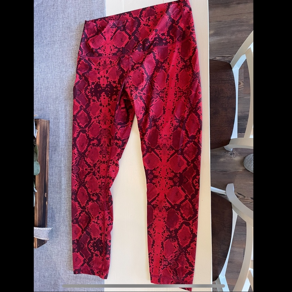 Red Snake Print Leggings